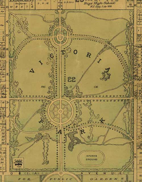 Plan of Queen’s Park, Invercargill