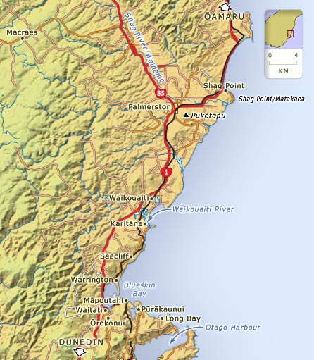 North of Dunedin