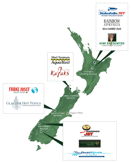 Ngāi Tahu Tourism map