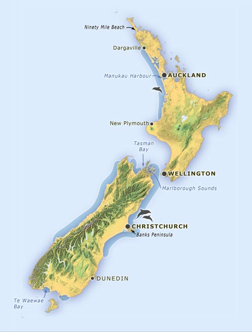 Distribution of Hector’s and Māui’s dolphins