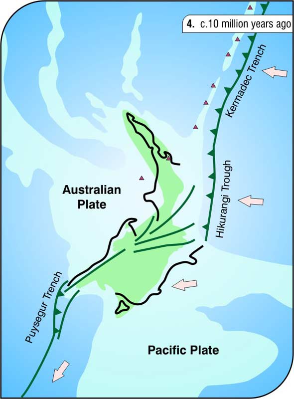 New Zealand region 10 million years ago