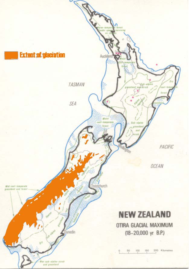 Shoreline during the last glaciation