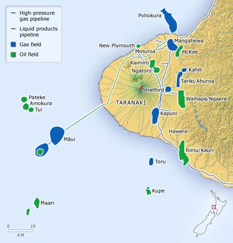 Taranaki oil and gas fields, 2006