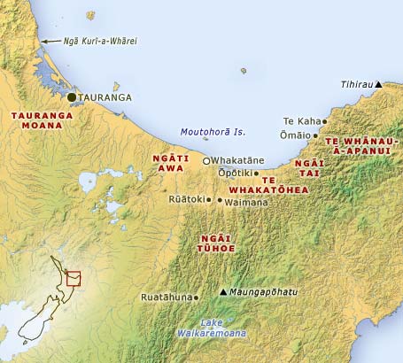 Map of Mataatua area