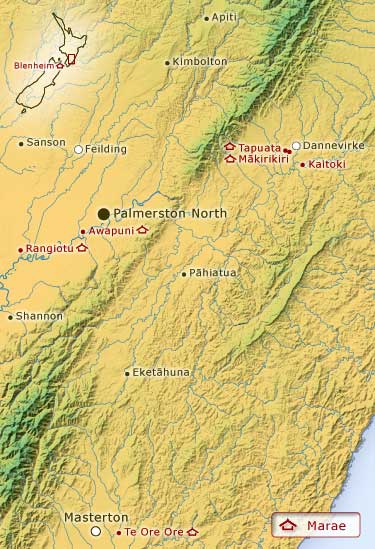 Map of Rangitāne marae