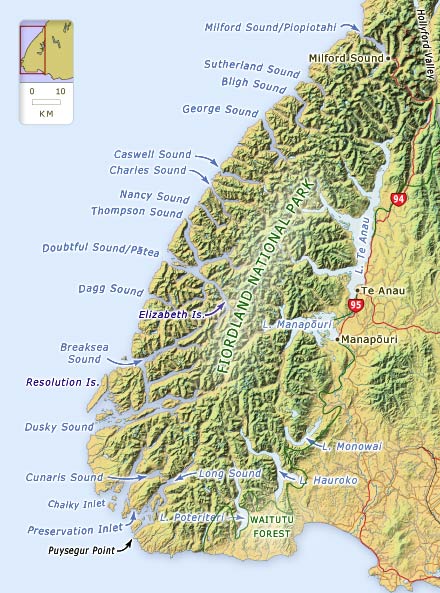 Fiordland’s coast