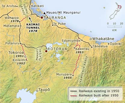 Rail routes, 1950–1980 