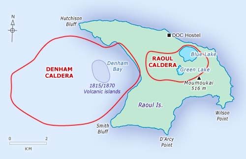 Raoul and Denham calderas
