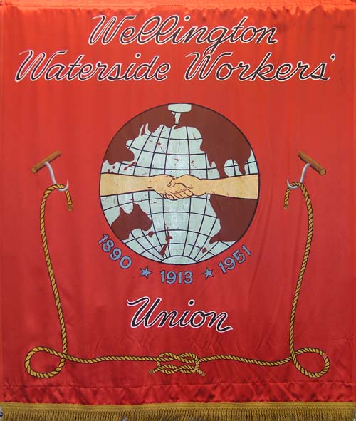 Wellington watersiders’ banner