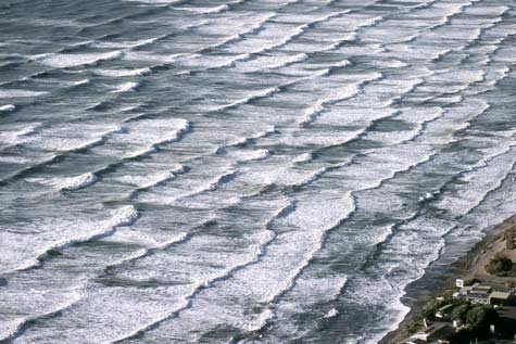 Waves rolling in