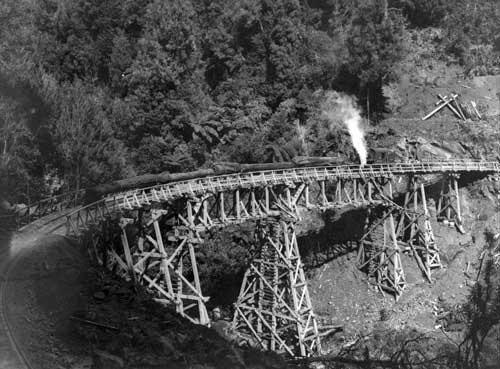 Wooden trestle viaduct