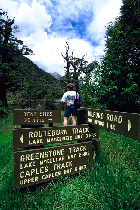 Signs on the Routeburn Track
