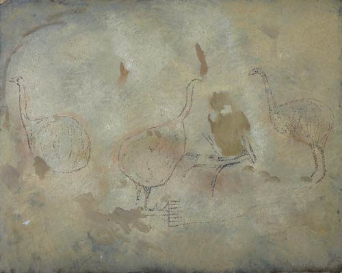 Cave drawing of moa