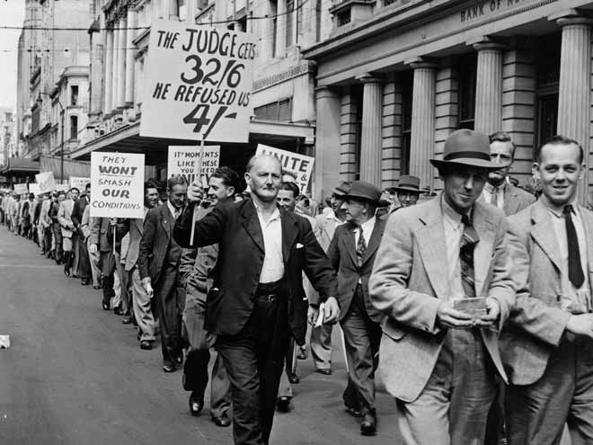 Locked-out carpenters, 1949