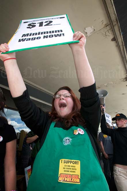 Starbucks employee on strike