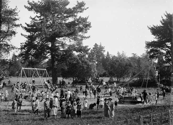 Children playing in Masterton Park