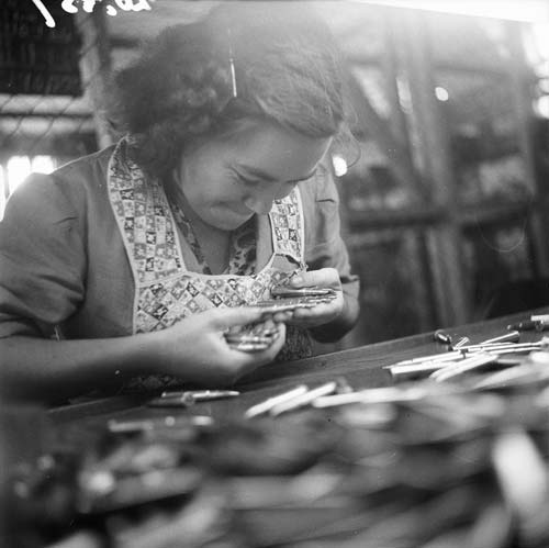 Working in an ammunition factory