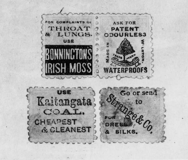 Advertisements on stamps