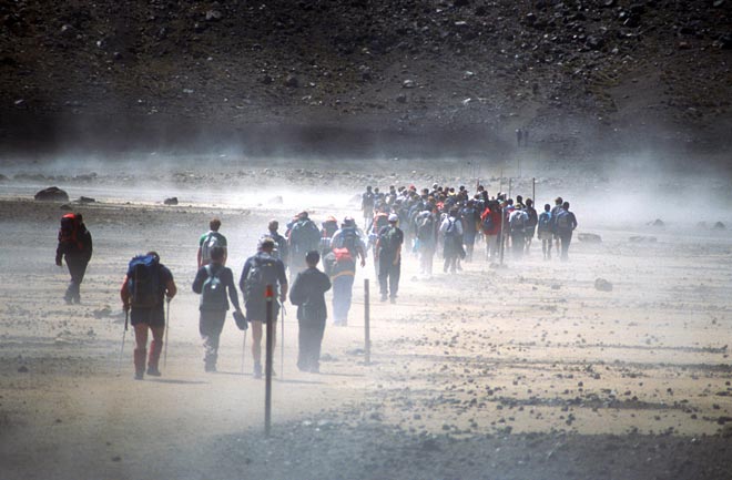 Crowding on the Tongariro Crossing