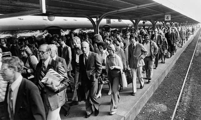 Rush-hour commuters