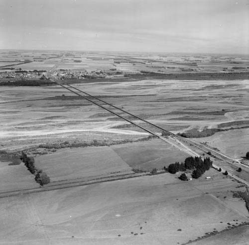 Rakaia road and rail bridges, 1959