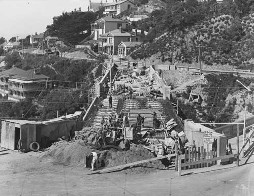 Kelburn viaduct under construction