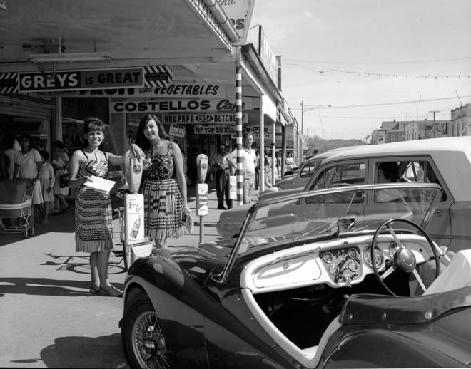 Meter maids in traditional costume