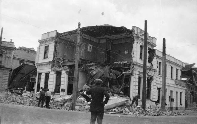 Damaged AMP building, Napier