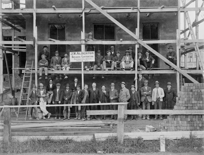 Constructing a brick building