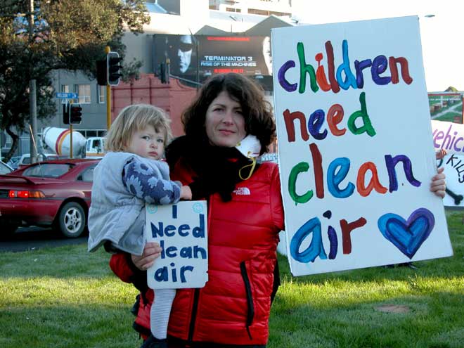 Clean-air protester