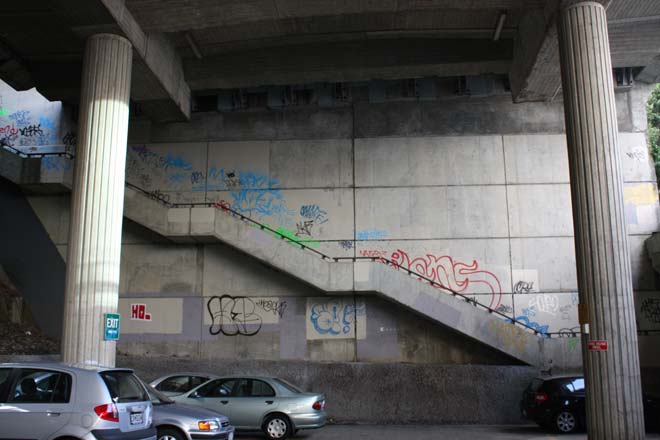 Tags in a Wellington car park, 2009