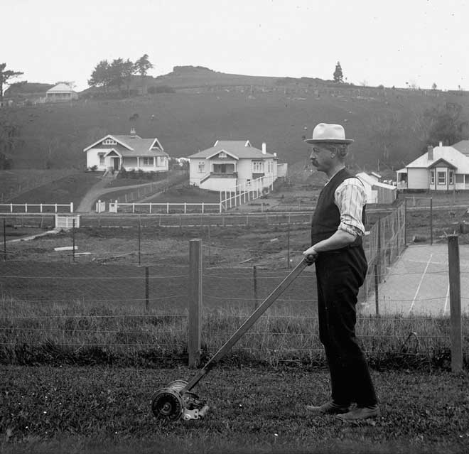 Mowing the lawn