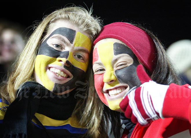 Rugby supporters at Super 14 game