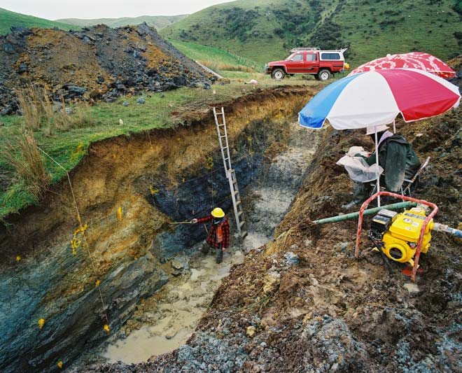 Trench across the Ōhariu Fault