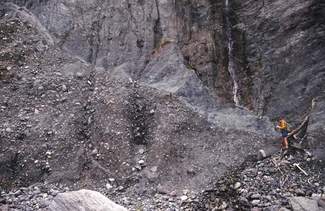 The Alpine Fault beside Martyr River, South Westland
