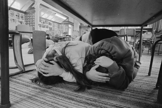 Drop, cover and hold 