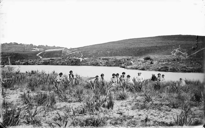 Māori encampment, Helensville