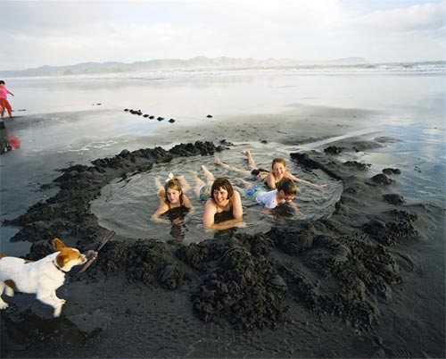 Black-sand beach near Kāwhia