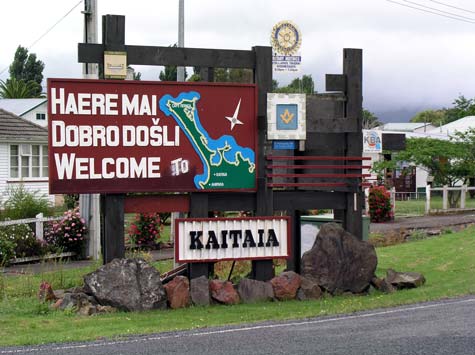 Welcome sign, Kaitāia