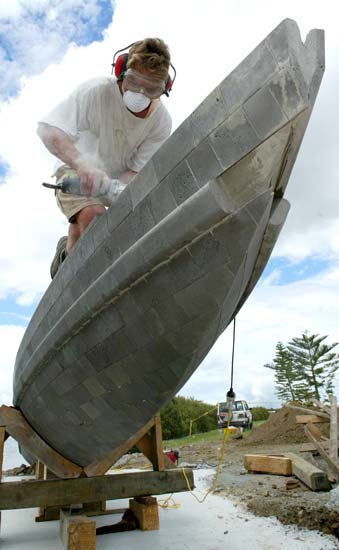 Wave and waka sculpture