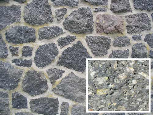 Volcanic stone wall 