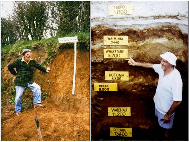 Alan Pullar and Colin Vucetich, pioneers in tephrostratigraphy