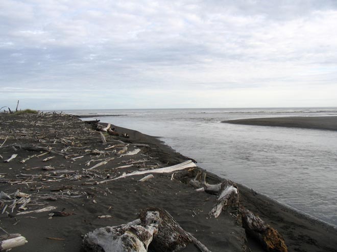 River mouth on a beach