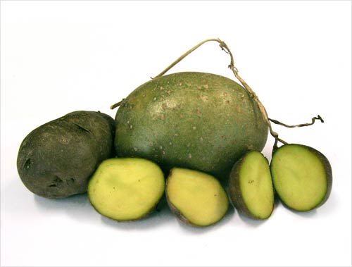 Green potatoes