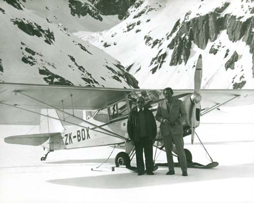 Landing on the snow