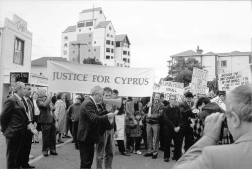A demonstration against the occupation of Cyprus, 1994