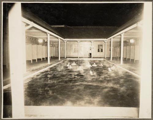 Men bathing in Rotorua