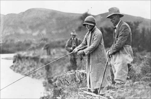 Duke and Duchess of York fishing at Taupō