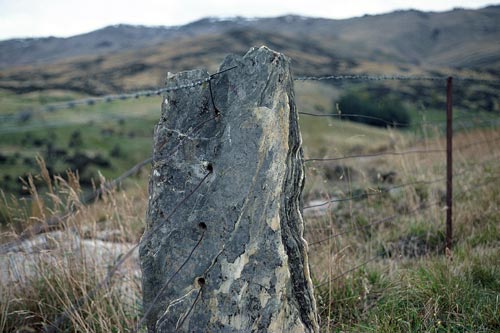 Stone fence post, Central Otago