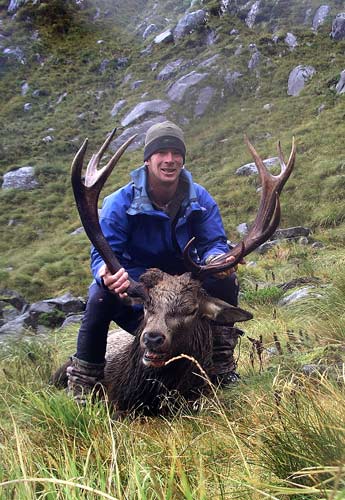 Hunter and wapiti